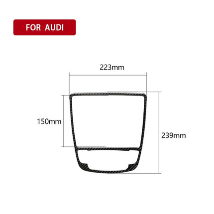Carbon Fiber Sticker for Audi A6 S6 C7 A7 S7 Gear Shift Panel – carbon fiber trim outline with dimensions 223x239x150mm for Audi gear shift panel