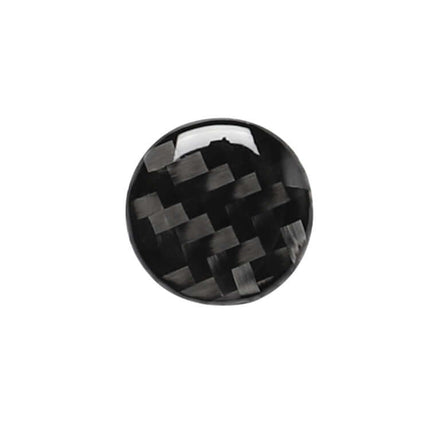 Carbon Fiber Decorative Sticker for Audi Air Conditioning Buttons - round carbon fiber button cover, glossy black weave