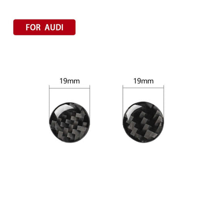 Carbon Fiber Decorative Sticker for Audi Air Conditioning Buttons - 19mm round carbon fiber button decals for Audi dashboard