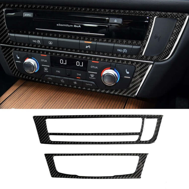 Carbon Fiber Decorative Sticker for Audi A6 Right Drive Interior - carbon fiber climate control trim for 2012-2018 Audi A6 right-hand drive
