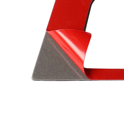 Carbon Fiber Decorative Sticker for Audi A6 Right Drive Interior peeled corner showing adhesive backing and red protective film