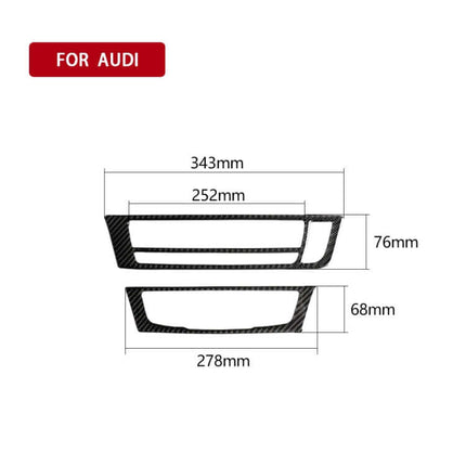 Carbon Fiber Decorative Sticker for Audi A6 Right Drive Interior – carbon fiber trim decals with measurements for 2012-2018 Audi A6 right-hand drive