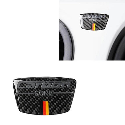 Carbon Fiber German Flag Goalpost Car Sticker for Decoration on Audi A6 goalpost area, carbon fiber texture with vertical German flag stripe