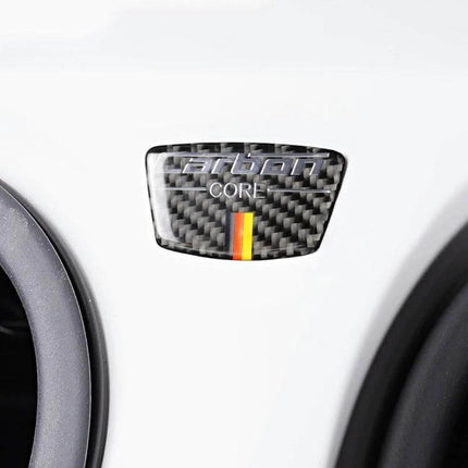 Carbon Fiber German Flag Goalpost Car Sticker for Decoration on Audi A6 (2005-2011) goalpost area, subtle carbon fiber decal with German flag