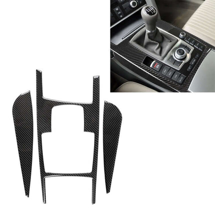 Carbon Fiber Decorative Sticker for Audi A6 Gear Shift and Side Panel - carbon fiber peel-and-stick trim for 2005-2011 interior