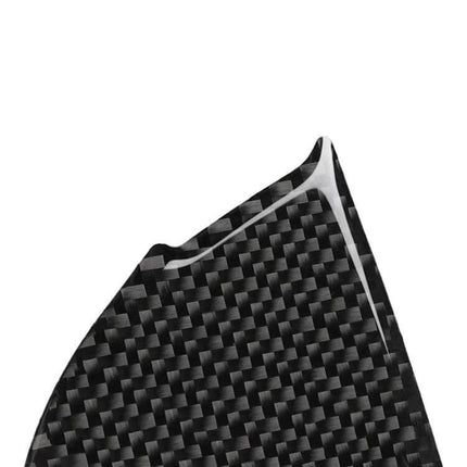 Carbon Fiber Decorative Sticker for Audi A6 Gear Shift and Side Panel - close-up of textured carbon fiber decal corner