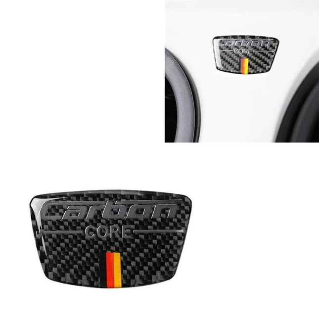 German Flag Pattern Carbon Fiber Decorative Sticker for Audi TT Doorpost - carbon fiber doorpost decal with German flag stripe