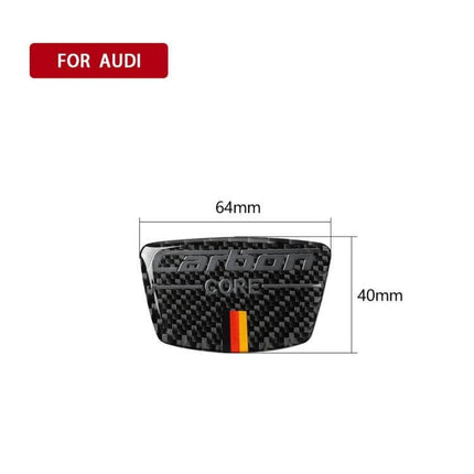 German Flag Pattern Carbon Fiber Decorative Sticker for Audi TT Doorpost - carbon fiber doorpost badge with German flag stripe