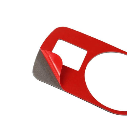 Carbon Fiber Decorative Sticker for Audi TT Headlight Switch - red backing peel showing adhesive for 2008-2014 models