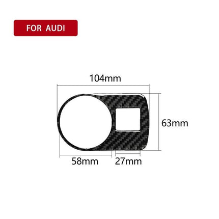 Carbon Fiber Decorative Sticker for Audi TT Headlight Switch - carbon fiber cutout with dimensions 104x63mm for 2008-2014 Audi TT dashboard