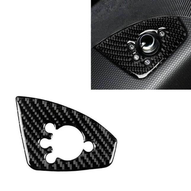 Decorative Carbon Fiber Sticker for Audi TT Door Buttons - glossy black carbon fiber trim for mirror/control knob