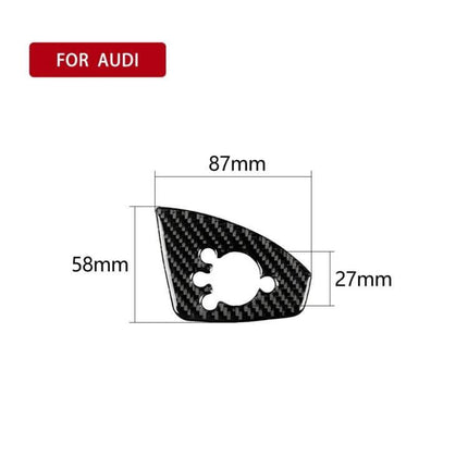 Decorative Carbon Fiber Sticker for Audi TT Door Buttons - carbon fiber door button trim with dimensions 87x58x27mm