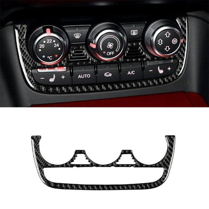 Carbon Fiber Decorative Sticker for Audi TT Air Buttons installed on Audi TT climate control panel, glossy carbon fiber texture