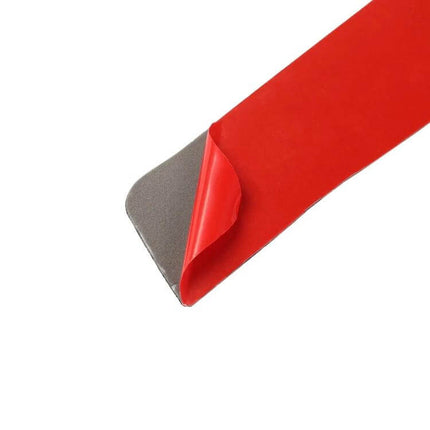 Carbon Fiber Decorative Sticker for Audi TT Interior peel-back view showing red backing and adhesive edge for easy application