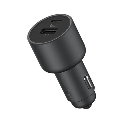 Xiaomi Car Charger With USB-C And USB-A Ports For On-The-Go Charging — compact black 68W dual-port car charger with USB-C and USB-A