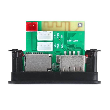 Wireless Bluetooth Car MP3 Player with FM Radio and USB Support showing USB and TF card ports on circuit board
