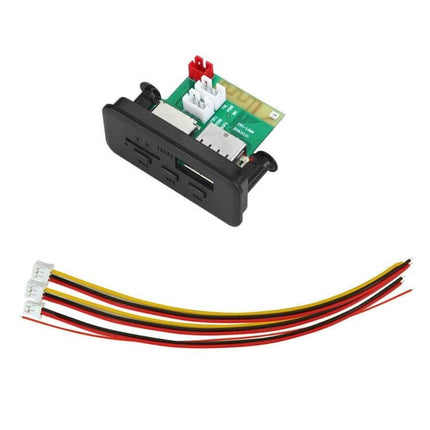 Wireless Bluetooth Car MP3 Player with FM Radio and USB Support compact dashboard module with USB/TF slots and wiring harness
