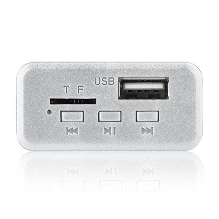 Wireless Bluetooth Car MP3 Player with FM Radio and USB Support showing USB port TF slot and control buttons