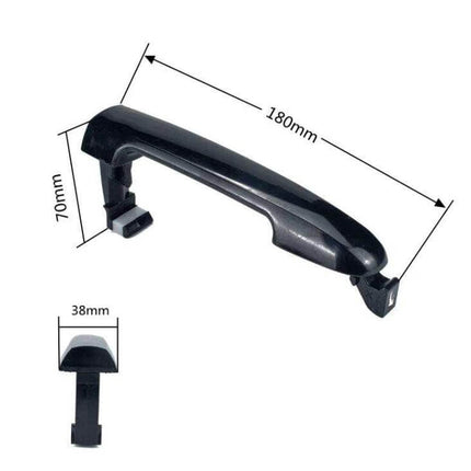 Hyundai Exterior Door Handle Pair For Replacement 2-Pack black ABS front driver side handle with dimensions 180mm x 70mm x 38mm