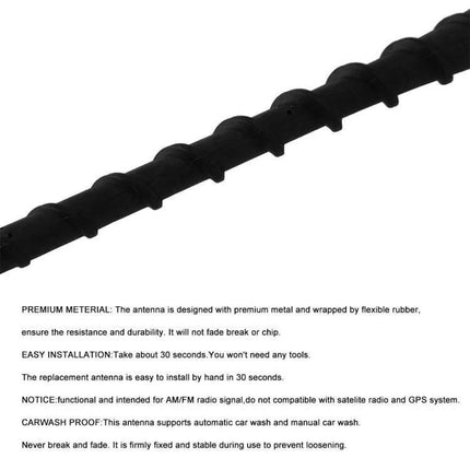 Car Thread Antenna Aerial for AM/FM Radio Reception – black threaded metal and rubber antenna for improved vehicle radio signal