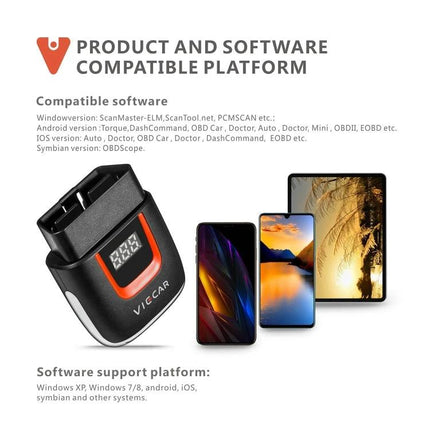 Viecar OBD Fault Detector for Everyday Car Troubleshooting - compact OBD WiFi dongle with smartphone compatibility and compatible software list
