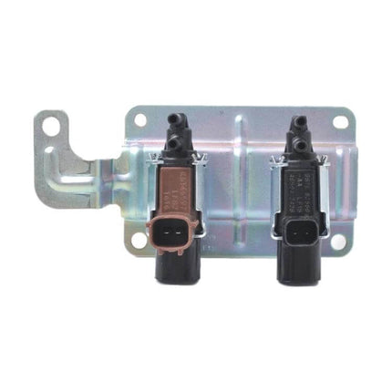 Vacuum Solenoid Valve For Mazda Idle Speed Control dual-valve assembly with plastic and carbon steel construction, direct-fit replacement for Mazda models