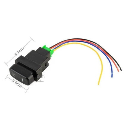 Fog Light On-Off Switch For Mitsubishi With Cable black plastic dash switch with colored wires, compact press-fit replacement