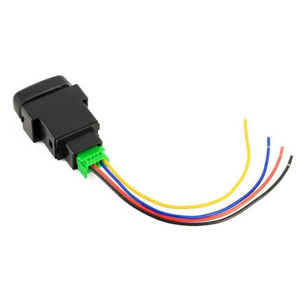 Fog Light On-Off Switch For Mitsubishi With Cable black plastic switch housing with wiring harness ready for panel installation