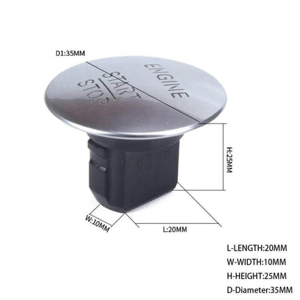 Push Button Start Keyless Car Button Silver For Everyday Driving - silver plastic Mercedes-Benz replacement start stop button, 35mm diameter