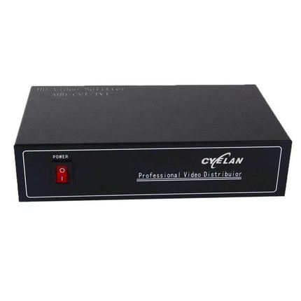 Coaxial Video Signal Splitter for AHD, CVI, TVI Systems black metal 1x2 to 1x4 professional video distributor with power switch