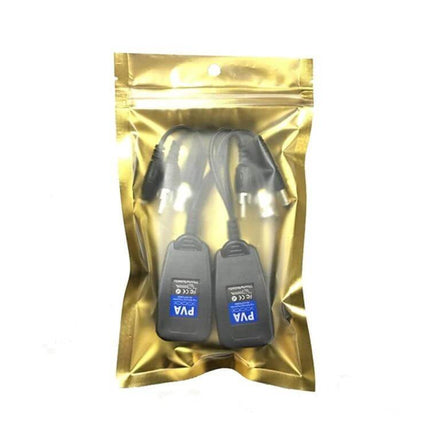 Anpwoo 3-in-1 Power, Video, and Audio Passive Transceiver in retail packaging showing two passive video/audio power baluns for CCTV