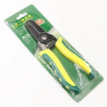 Cable Stripper Tool Portable For Everyday Wiring Tasks compact 8x3x2cm pocket-sized wire insulation stripper with yellow-green handles