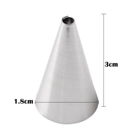 Cake Decorating Tools Set With EVA Pastry Bag 8 Piece stainless steel round piping nozzle 3cm height 1.8cm base for frosting details
