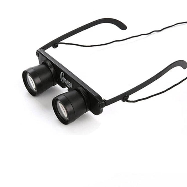 Camman Fishing Binoculars 3x28 Adjustable Focus For Outdoor Use compact lightweight black ergonomic frame with neck strap