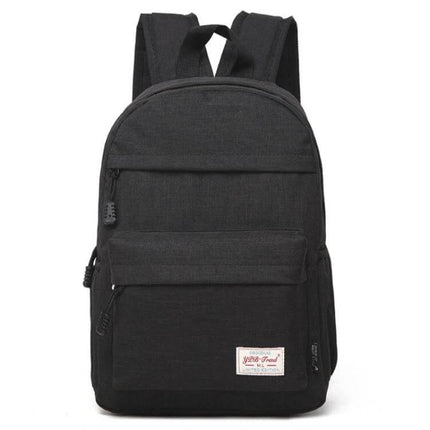 Canvas Laptop Backpack For 13-15 Inch Laptops Everyday Use - Black Casual Canvas Backpack With Padded Laptop Compartment