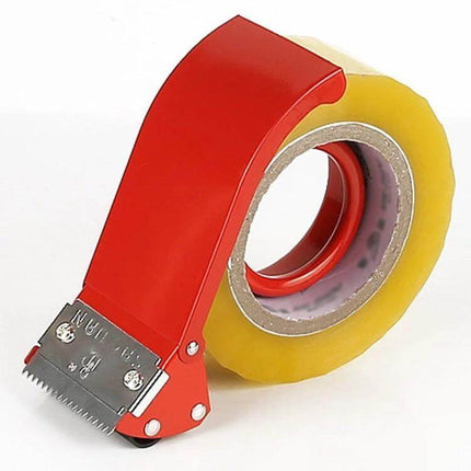 Carton Sealing Tape Dispenser With Iron Cutter compact red iron body stainless steel blade ergonomic handle for box sealing