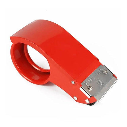 Carton Sealing Tape Dispenser With Iron Cutter compact red iron body with stainless steel blade, ergonomic handle for smooth rolling and clean cuts