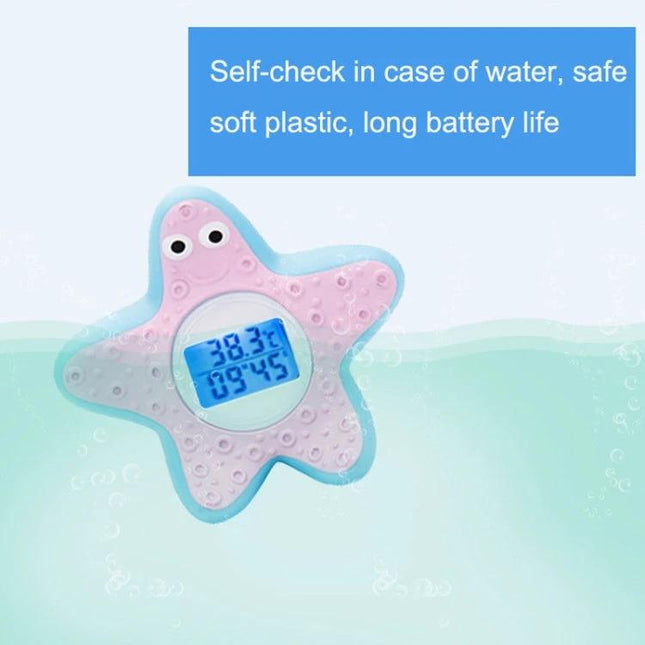 Cartoon Children Bath Water Thermometer With Digital Display - pink starfish digital bath thermometer with three-color alert and waterproof design