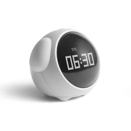 Cartoon Cmart Alarm Clock For Kids With Night Light - compact white kid-friendly digital alarm with warm 3000K night light and dual alarms