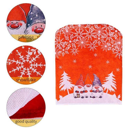 Cartoon Forest Christmas Chair Covers, Red Or Gray, 57x48 cm red snowflake gnome seat cover for dining chairs made of non-woven fabric