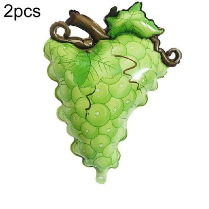 Cartoon Fruit and Veggie Foil Balloons Set for Kids' Party Decor - green grape foil balloon, gravure print, bright durable aluminium foil