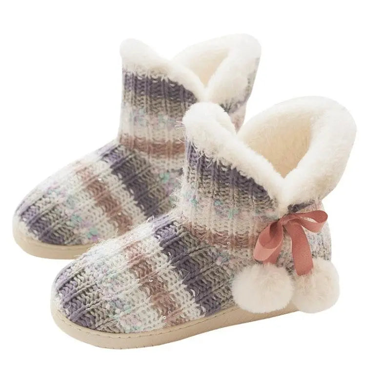 Cashmere Winter Home Boots Thick-Soled Cotton Slippers 35-40