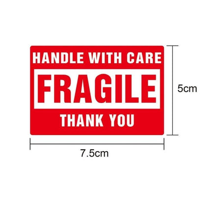 Caution Warning Packaging Sticker Label 75x50mm For Sealing red "FRAGILE" handle with care sealing sticker 75x50mm roll pack