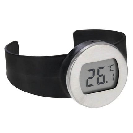Celsius Degree Digital LCD Display Wine Bottle Thermometer 65 To 80 Millimeters stainless steel face plate with clear LCD reading on bottle sleeve