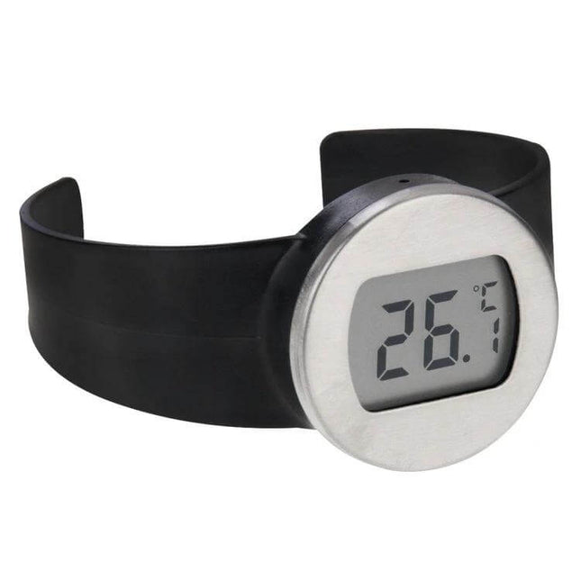 Celsius Degree Digital LCD Display Wine Bottle Thermometer 65 To 80 Millimeters stainless steel face plate with clear LCD reading on bottle sleeve