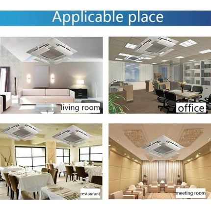 Central Air Conditioning Wind Deflector Shield Gentle Breeze installed on ceiling AC unit in living room, office, restaurant and meeting room