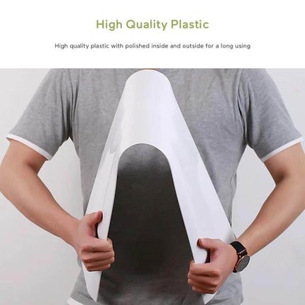 Central Air Conditioning Wind Deflector Shield Gentle Breeze - person holding white adjustable plastic deflector to redirect cooled air away from occupants