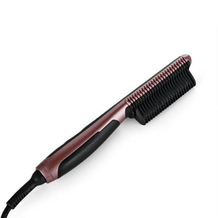 Ceramic Hair Straightener Comb For Everyday Styling – rose gold heated comb with ergonomic handle and protective teeth for quick smooth styling
