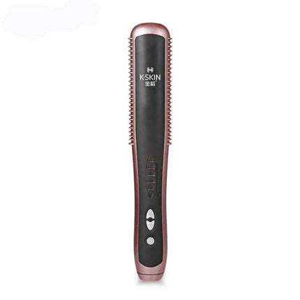 Ceramic Hair Straightener Comb For Everyday Styling - rose gold ceramic heated comb with 6 temp levels and 30s quick heat-up