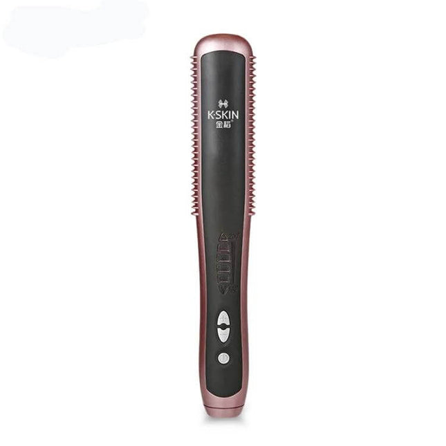 Ceramic Hair Straightener Comb For Everyday Styling - rose gold ceramic heated comb with 6 temp levels and 30s quick heat-up